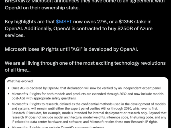 OpenAI重组为公益企业，微软获得27%股份